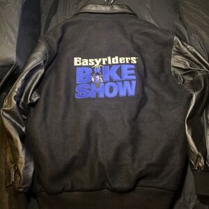 Vintage Easyriders Bike Show steer brand leather jacket Size L Embroidered